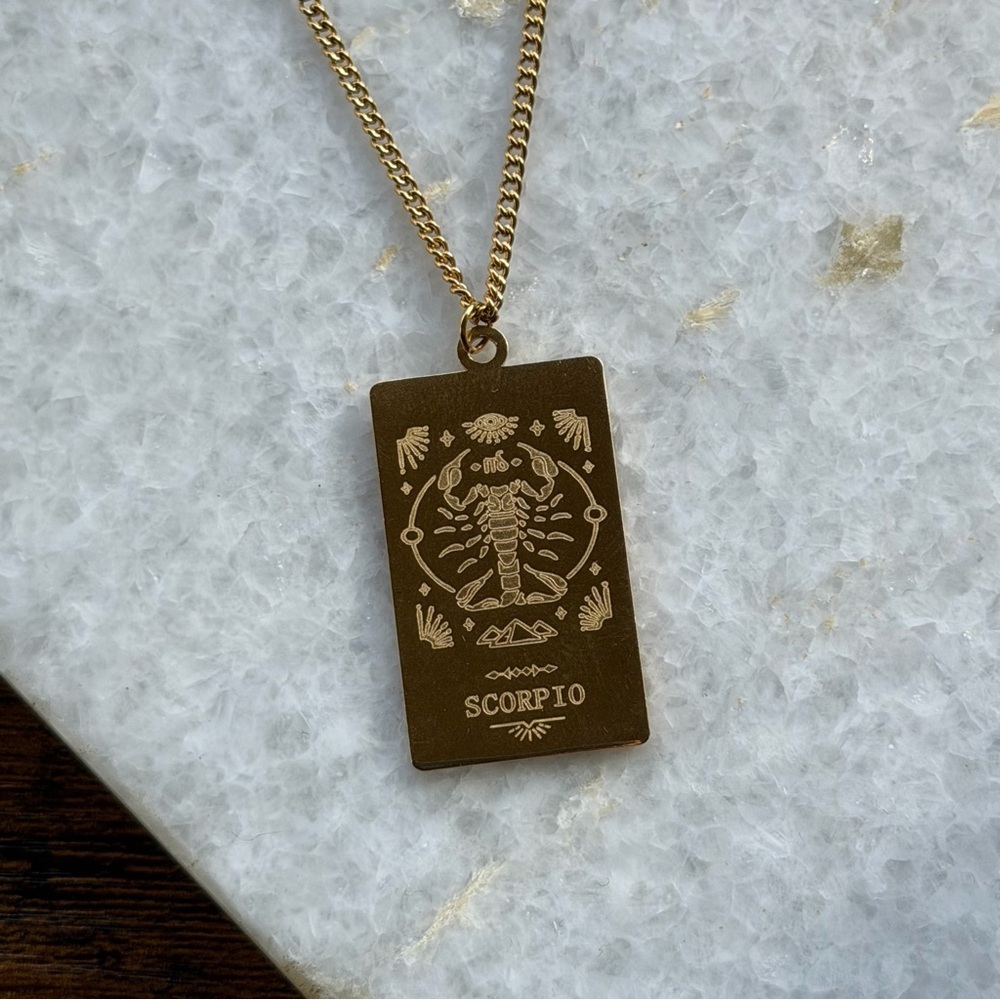 Gold Scorpio Zodiac Necklace - Picture 3 of 3